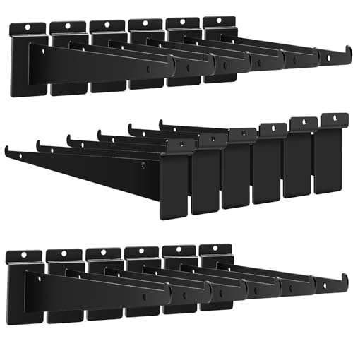18 Pack Slat Wall Shelf Brackets with Lip, 12" Slatwall Shelf Bracket - size: 12inch-18pcs