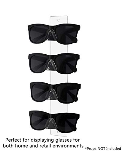 Marketing Holders 2 Pack Sunglasses Rack 4 Tier Holds 4 Pair Wall Mount with Hanging Hardware Eyeglasses Labs Spectacles Clear Acrylic Display Safety Glasses Warehouse Retail Shops Optical Center - size: 4 Tier Clear