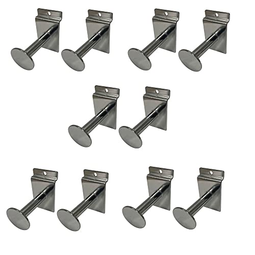 Prolinemax 10 Pcs 3'' Chrome Single Garment Hook Slatwall Fitting Display Hanger Disc End