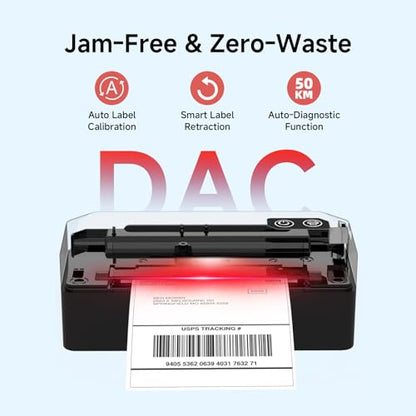 Bluetooth Thermal Label Printer w/ Stand, 4x6 Shipping Label Printer - color: Black