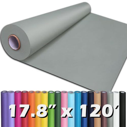 PerkHomy 17.8" x 1,440" (120') Light Grey Kraft Paper Roll for Craft Bulletin Board Paper Art Table Covering Crafting Gift Wrapping Bouquet Packing Parcel 80GSM 55LB (Light Grey, 17.8" x 120') - color: Light Grey, size: 17.8" Width x 120' Length