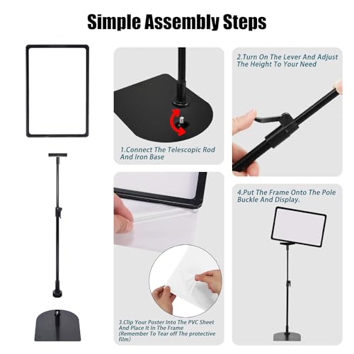 Sign Holder Stand 8.5 x 11 for Indoor Lightweight Portable Signage Display