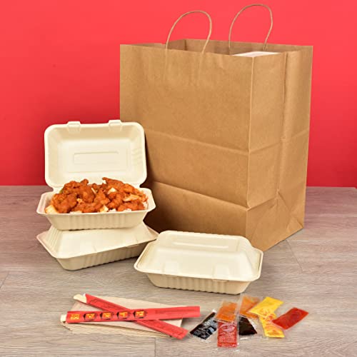 Prime Line Packaging Kraft Paper Bags with Handles, 14x10x16.5 In, 50 Pack - size: 14x10x16.5 Inch