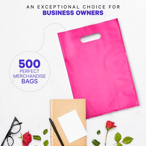 Infinite Pack Plastic Bag, Pink, 16" X 18", Pack of 500 - color: Pink, size: 16" X 18", PACK OF 500