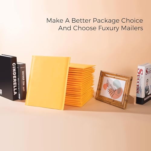 Fuxury Kraft Bubble Mailer 10.5x16" 200 Pack Self Seal Padded Envelopes - color: Yellow, size: 10.5x16" 200PC