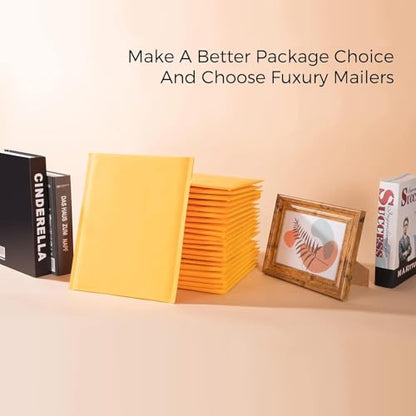 Fuxury Kraft Bubble Mailer 10.5x16" 200 Pack Self Seal Padded Envelopes - color: Yellow, size: 10.5x16" 200PC