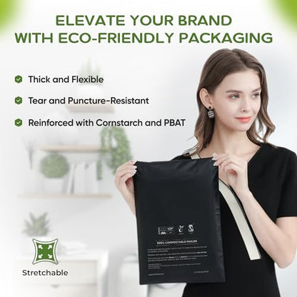 Biodegradable Poly Mailers Compostable Shipping Bags 14.9x19 25pk - size: L, 25 Pack