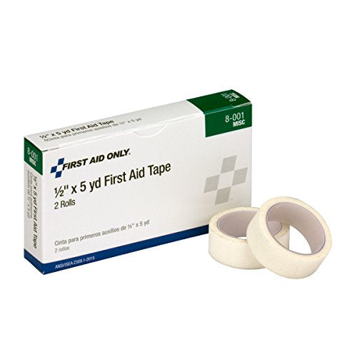 First Aid Only 8-001 Medical Adhesive Tape Roll, 2-1/2 yds Length x 1/2 Width (1 Box of 2 rolls)