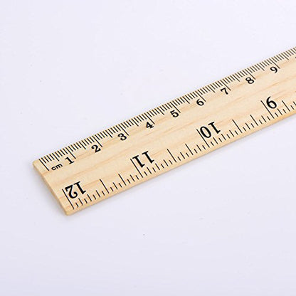 eBoot 12 Pack Wood Rulers Dual Scale Student School Ruler 12 Inch/30 cm