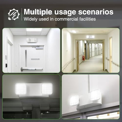 FREELICHT 8 Pack Emergency Lights for Business, Square Heads, 90min Battery - size: 8 pack