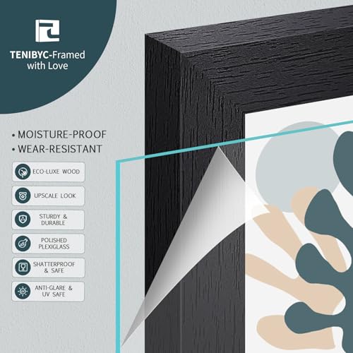 18x24 Poster Frame 4 Pack, 16x20 Mat, Black Wood, for Picture - color: Black, size: 18 X 24