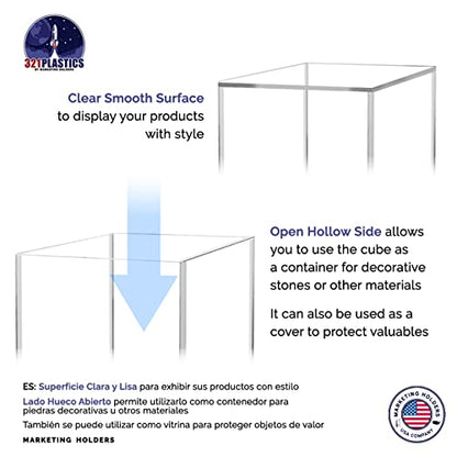 Acrylic Display Case for Collectibles 6" x 6" x 9" No Assembly Box for Figures Dolls Toys Memorabilia Dust Cover No Base 1 Side Open by Marketing Holders - size: 6"w x 9"h