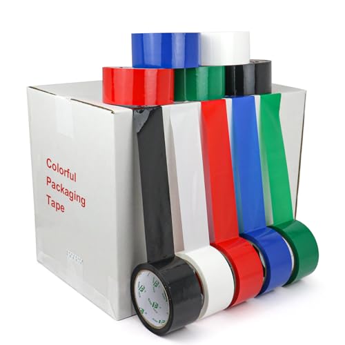 BOMEI PACK Red Packing Tape, 6 Rolls Heavy Duty Packaging Tape for Shipping Packaging Moving Sealing, Thicker 2.52mil Packing Tape, 1.88 inches Wide, 110 Yards Per Roll - color: Red