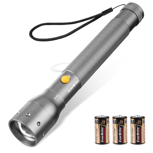 EverBrite Tactical Flashlight, 900 Lumen Zoomable, 3 Light Modes - color: Gray, size: Large