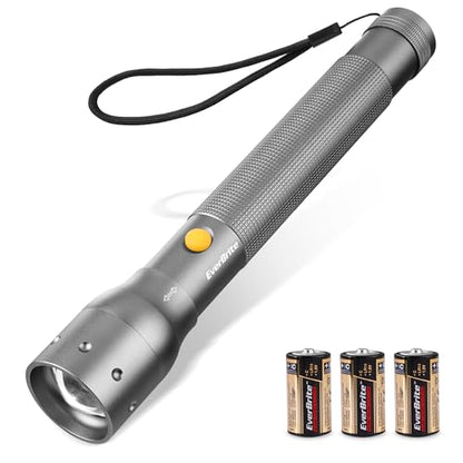 EverBrite Tactical Flashlight, 900 Lumen Zoomable, 3 Light Modes - color: Gray, size: Large