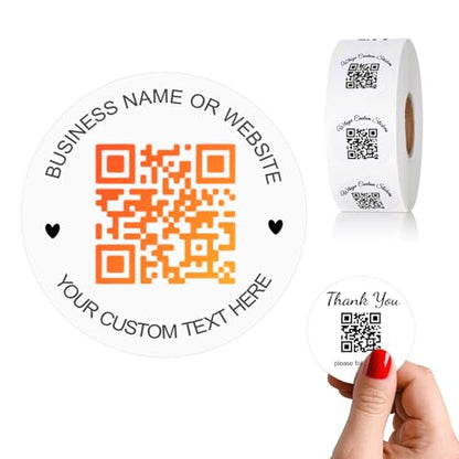 Custom QR Code Stickers - 50-1000pcs Round Vinyl Labels Sized in 1.5/2/2.5/3/4/5 inches for Business Promotion, Events and Personal Use