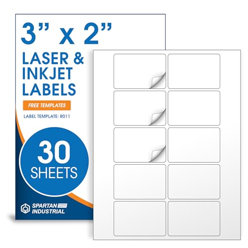 3" X 2" Matte White Printable Shipping Labels (30 Sheets, 300 Stickers) - size: 3" X 2"