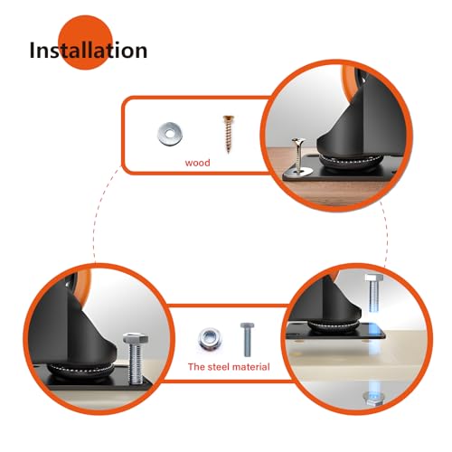 4" Swivel Plate Casters Set of 4 Heavy Duty 1200 lbs - color: Orange, size: 4 Inch Non-Brake