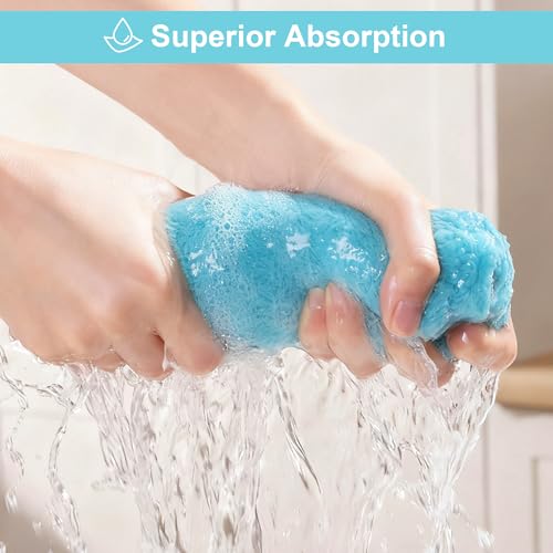 JOYMOOP Microfiber Cleaning Cloth, 18 Piece Set, Medium, Cyan - color: K