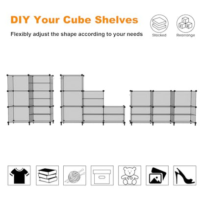 AWTATOS 6 Cube Closet Organizer Storage Shelves, Grey - color: Grey