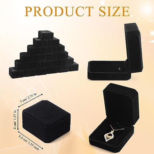 Sureio 24 Pcs Velvet Jewelry Gift Boxes Bulk Black - color: Black