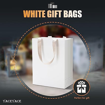 White Gift Bags, 10Pcs 8x4.25x10 White Kraft Paper Bags - color: White, size: 8x4.25x10.5 Inch (Pack of 10)