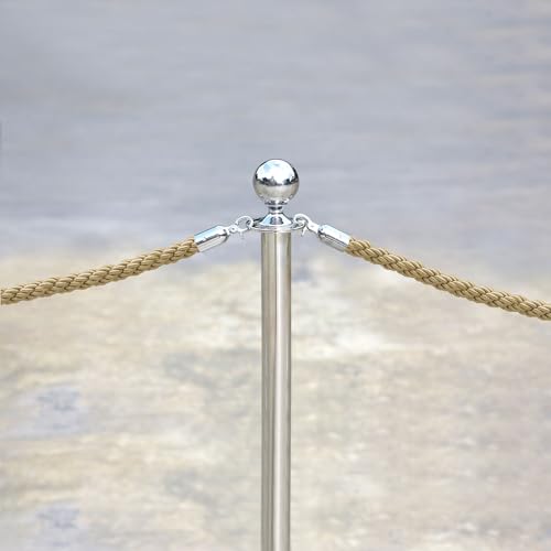 PATIKIL Stanchion Rope 1.5m/5Ft Barrier Golden Hook Champagne Gold 2 Pack - color: Champagne Gold/Golden