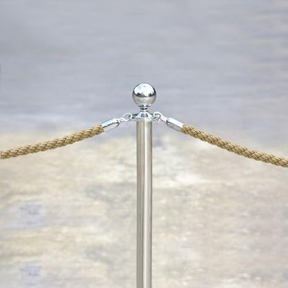 PATIKIL Stanchion Rope 1.5m/5Ft Barrier Golden Hook Champagne Gold 2 Pack - color: Champagne Gold/Golden