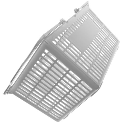 Healifty Supermarket Shopping Basket Large Capacity Sturdy Handle Baskets Storage Container Easy to Clean - color: Grey, size: 39.00X29.00X20.00CM