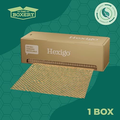 The Boxery Honeycomb Packing Paper 15”x3600” (300’) Self Dispensed Box, Cushioning Wrap, Box Filler, Void Filling, Shipping & Moving Supplies, Alternative to Plastic Bubble|Eco Friendly-Small Business - size: Box Dispenser - 15"x300 FT.