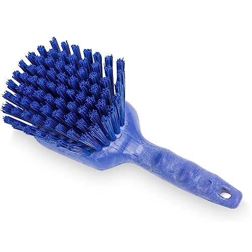 SPARTA 40541EC14 Plastic Scrub Brush, Utility Brush, Kitchen Brush With Hanging Hole For Cleaning, 8 Inches, Blue - (Pack of 1) - color: Blue