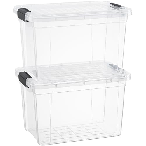 Superio 8.7 Quart Clear Plastic Storage Boxes with Lids, Stackable Organizer Containers, BPA-Free Storage Bins for Home, Office, School & Dorm, 2 Pack - size: 8.7 Quart