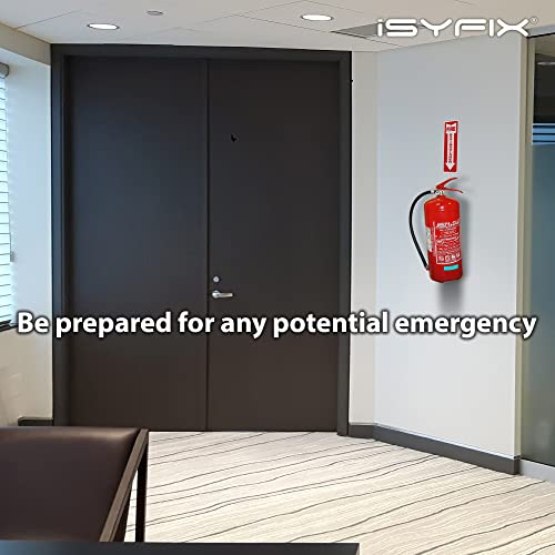 iSYFIX Fire Extinguisher Signs Stickers, 4x12 Inch, 3 Pack - color: STICKERS
