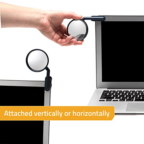 Peleg Design Watch-It – Monitor Mirror, Clip-On Cubicle, Computer Rear-View mirror, Convex for Personal Safety or Security, Cabinet Desk Rear-View Monitors Blind Spot - size: AVERAGE