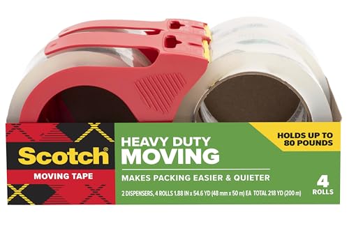 Scotch Heavy Duty Moving Tape, 1.88 in x 54.6 yd, 4 Rolls - style: NUMBER_OF_ITEMS