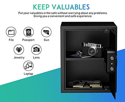 RPNB Digital Home Safe Box,Personal Safe,Money Safes for Home,1.52 CuFt - size: 16.51"×13.76"×12.97"
