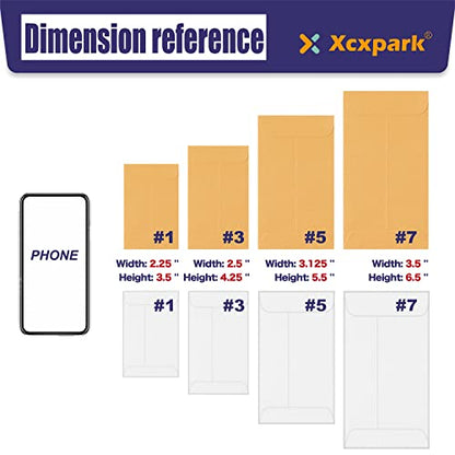 Xxcxpark 500 PCS #1 Coin Envelopes, 2-1/4'' x 3-1/2'' inches White Kraft Envelopes Classic Small Parts Envelopes with Self Adhesive Gummed Flap for Coins, Cash, Credit Cards, Seeds - color: White, size: 500 PCS #1 (2.25" x 3.5")