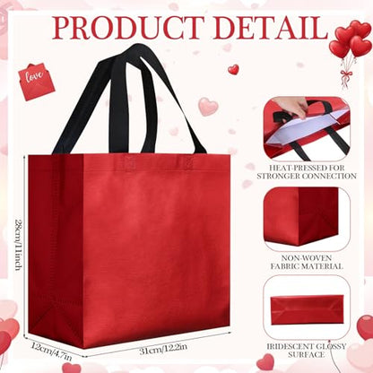 Eccliy 80 Pcs Reusable Gift Bags, Large, Red - color: Red, size: Large