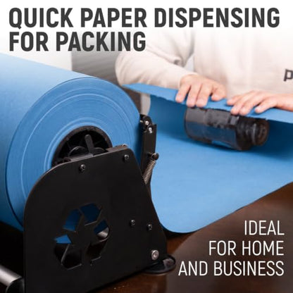 18" Paper Dispenser with Cutter + Dark Blue Kraft Paper Roll - color: Dark Blue, size: 1 Roll + Dispenser