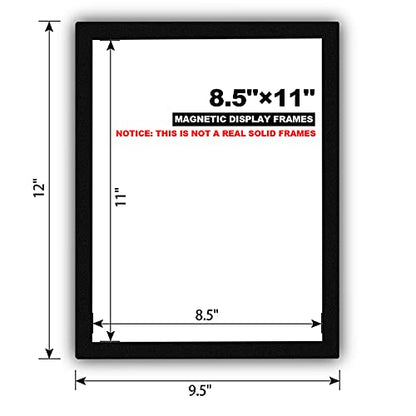 10 Pcs Magnetic Signs Holder for 8.5" x 11" Letter, Sturdy PVC Document Holder, Picture Poster Frame, Self-Adhesive for Wall/Door/Window or Magnetic for Refrigerator - size: 10 Pcs- 8.5"×11"