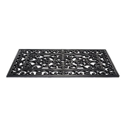DII Rubber Doormats Collection All Weather, 18x30, Scroll - color: Scroll, size: 1'6" x 2'6" (Rectangular)