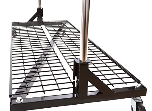 Econoco Brand Commercial Rolling Z-Rack with Wire Shelf - Black Base - color: Black, style: Z Rack with Base Shelf