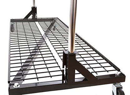 Econoco Brand Commercial Rolling Z-Rack with Wire Shelf - Black Base - color: Black, style: Z Rack with Base Shelf