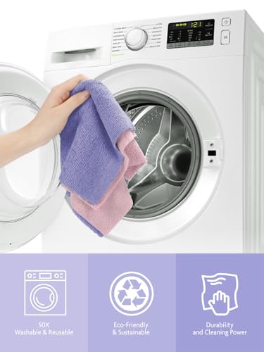 Fantasticlean Microfiber Cleaning Cloth Rolls - 150 Sheets (Pink, Lavender) - color: Pink and Lavender, size: 150 pack