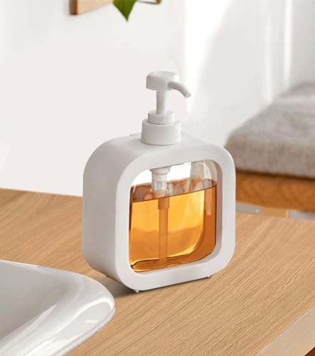 Soap Dispenser, Refillable Hand Soap Dispenser for Bathroom and Dish Soap Dispenser for Kitchen Sink, Liquid Soap Dispenser with Waterproof Label, White Bathroom Dispenser 10 Oz - color: White, 10oz