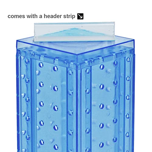 Azar Displays 700220-BLU Pegboard 4-Sided Revolving Counter Display, Blue Translucent Color - color: Blue, style: Pegboard only