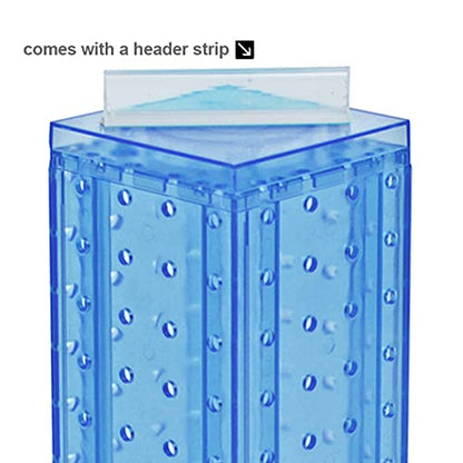 Azar Displays 700220-BLU Pegboard 4-Sided Revolving Counter Display, Blue Translucent Color - color: Blue, style: Pegboard only
