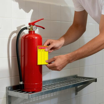 200 PCS Fire Extinguisher Inspection Record Label Monthly 5" x 3"