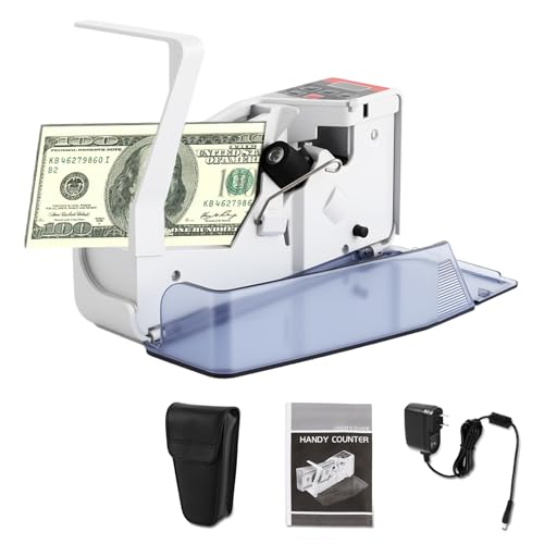 Money Counter, Portable V40 Money Counter Mini Bill Cash Counting Machine Handy Currency Counting Machine with Automatically Stop Counting Function Only for Multi-Currency Handy Banknote Counter - color: 2w-v40