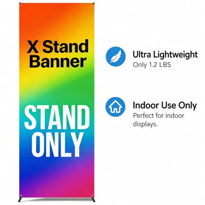 Premium X Banner Stand Display, 24"x72", 6 Pack - size: 6 PACK